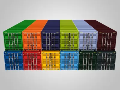 Voxel Shipping Container 40ft Low-poly 3D model