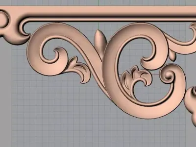 Furniture decorative corner flower 3D STL model for CNC E866 3D model