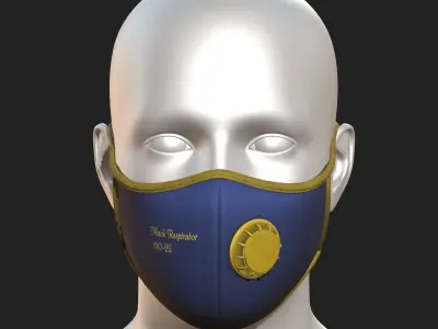   Gas mask protection futuristic isolated  Low-poly 3D model