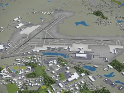 Columbia - Metropolitan Airport - CAE Low-poly 3D model
