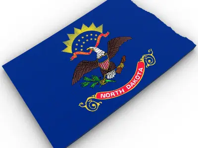 North Dakota Political Map 3D model