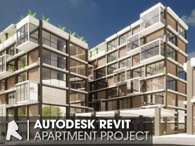 Apartment Building Revit Project 3D model