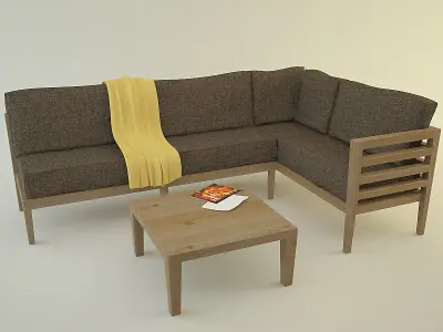 Outdoor exterior sofa 3D model