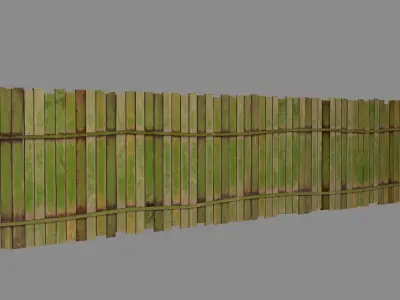 old fence Low-poly 3D model buy