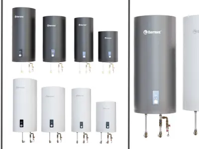Set Water heater THERMEX Solo V Low-poly 3D model