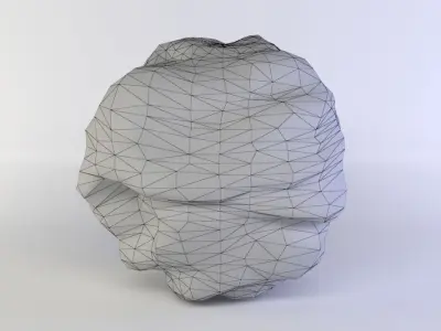 Large round rock Low-poly 3D model