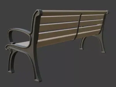 Classic Park Bench 3D model buy