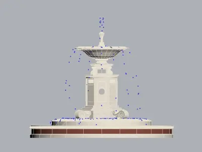 Realistic Water Fountain Loop Animation 10 3D model