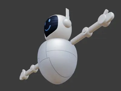 Robot Character Rigged Low-poly 3D model