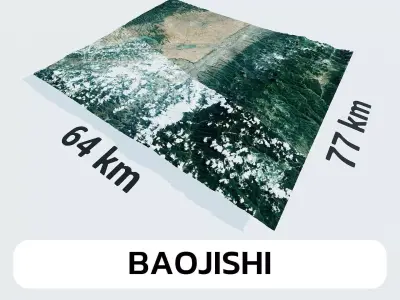 Baojishi China City Landscape 3D Model 3D model