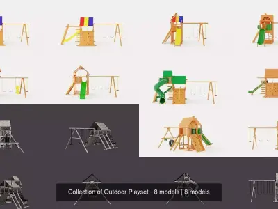 Collection of Outdoor Playset - 8 models 3D Model Pack