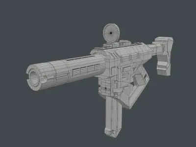 Sci-Fi MP5 Styled Gun Low-poly 3D model