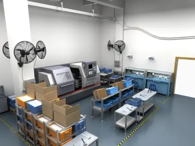 Factory Interior Scene and Equipment 2 