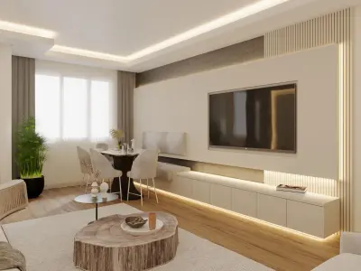 Living Room 3D Interior Scene 3D model