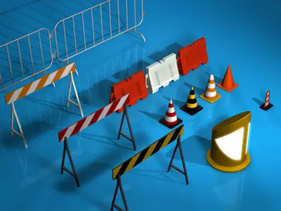 Road barriers 3D model