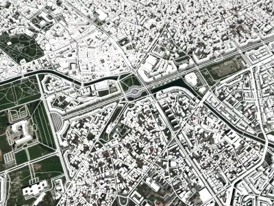 Cityscape Bucharest Romania 3D model