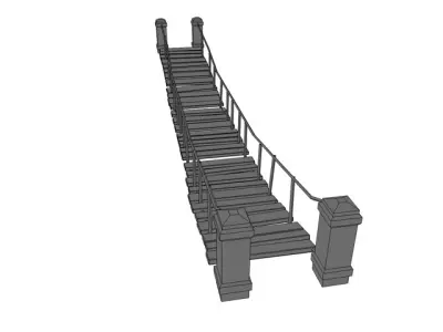 Low poly rope bridge Low-poly 3D model