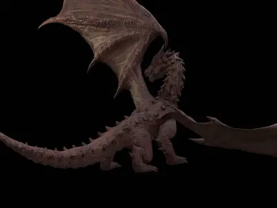 The Dragon - 4 Legs 2 Wings Dragon Low-poly 3D model