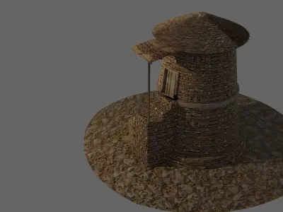 ethiopian traditional casual houses Low-poly 3D model