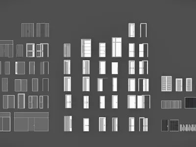 Door Collection - 67 pieces Low-poly 3D model