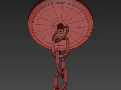 Chandelier with four lamps 3D model