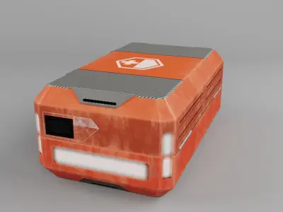 Stylized Sci-fi Chest Low-poly 3D model