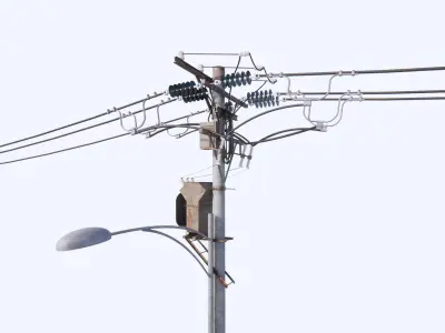 Utility Power Pole Street 3D model
