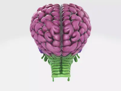 Alien Martian Skull with Exposed Brain Halloween Decor 3D print model