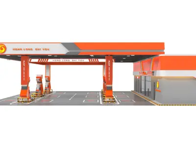 gas station 3D model