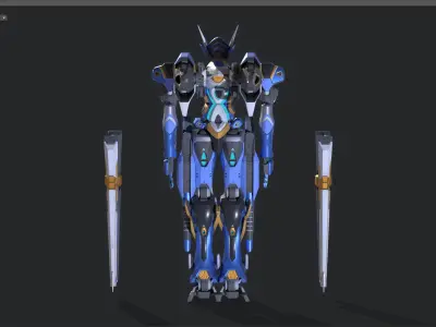 robot Low-poly 3D model 16