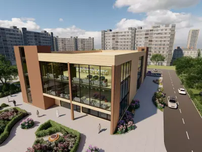 Liblary Low-poly 3D model