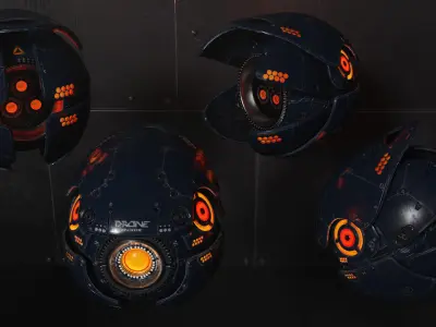 Sci Fi Drone Low-poly 3D model