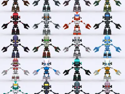 3DRT Chibii-robot 09 Low-poly 3D model