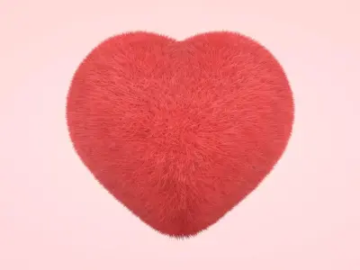 Heart - Fluffy Cushion  Low-poly 3D model