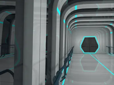 Sci Fi Corridor 3D model 28