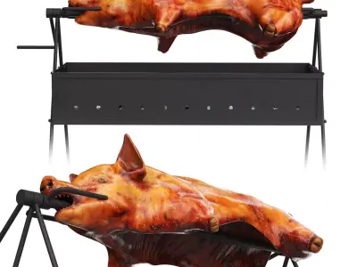 Pig on a skewer 3D model