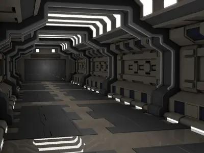 Sci Fi Corridor  3D model 36