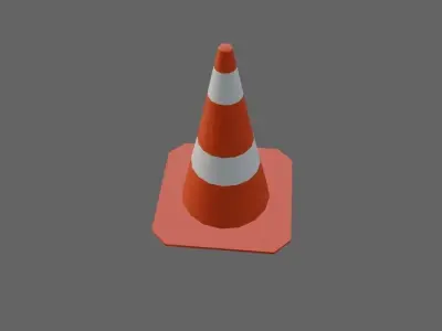 Street Cone Low-poly 3D model