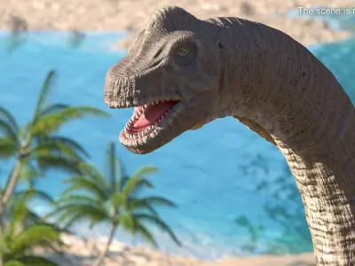  Brachiosaurus Dinosaur Rigged 