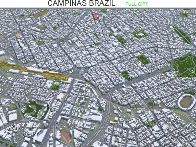 Campinas Brazil 25km Low-poly 3D model