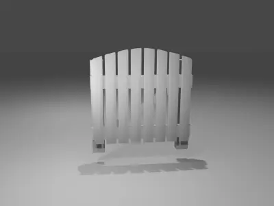Wood fence lowpoly  Low-poly 3D model