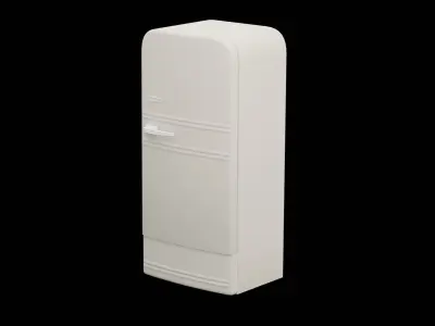 Kitchen Beige Fridge Low-poly 3D model