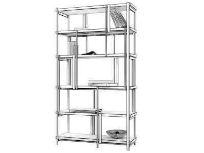 Mondrian Bookshelf 3D model