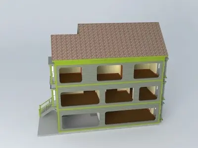 Row House Free 3D model purchase