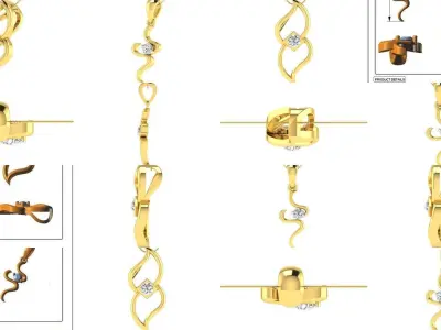 50 Bulk Women light weight pearl pendant 3dm stl render detail 3D Model Pack