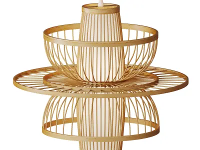 Rattan Pendant Light 3D model
