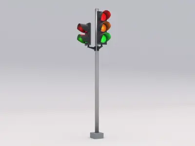 Traffic Light LED 1 Low-poly 3D model