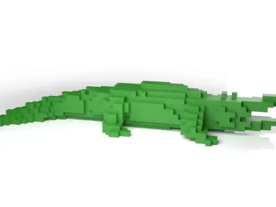 Crocodile Minecraft Voxel Low-poly 3D model
