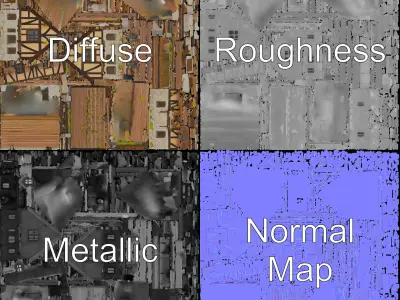 Medieval Cottage House Model Pack Low-poly 3D model