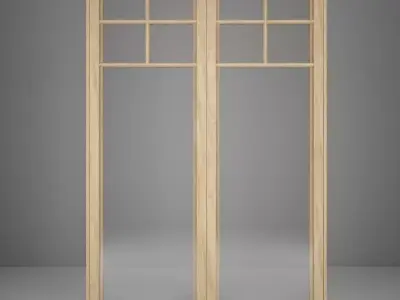 Single light wood window Free 3D model